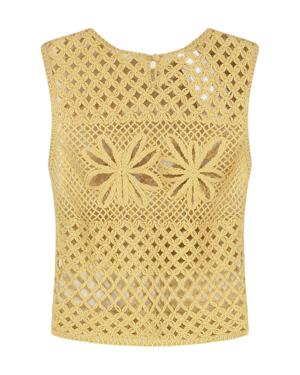 Pinko Yellow Gonzano Sleeveless Top Viscose Tops