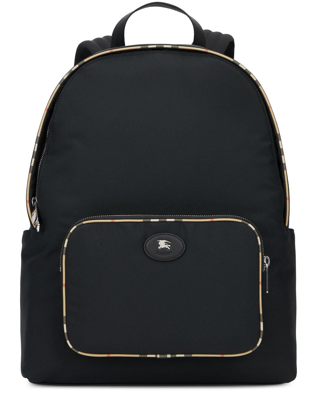Burberry Black Backpack With Tartan Details Polyester Backpacks for men