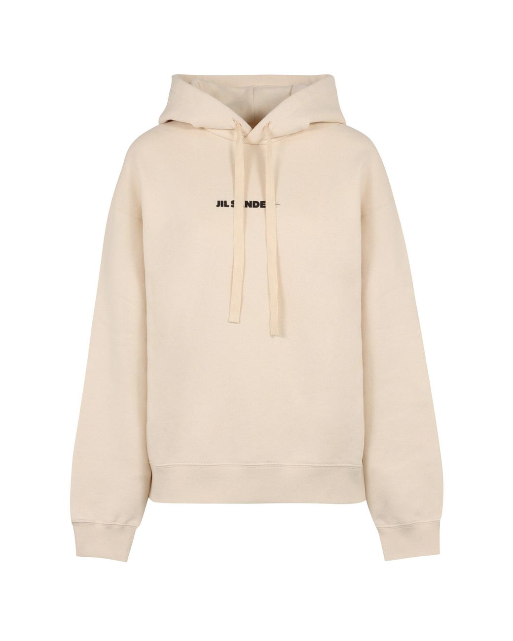 Jil Sander White Logo Cotton Hoodie