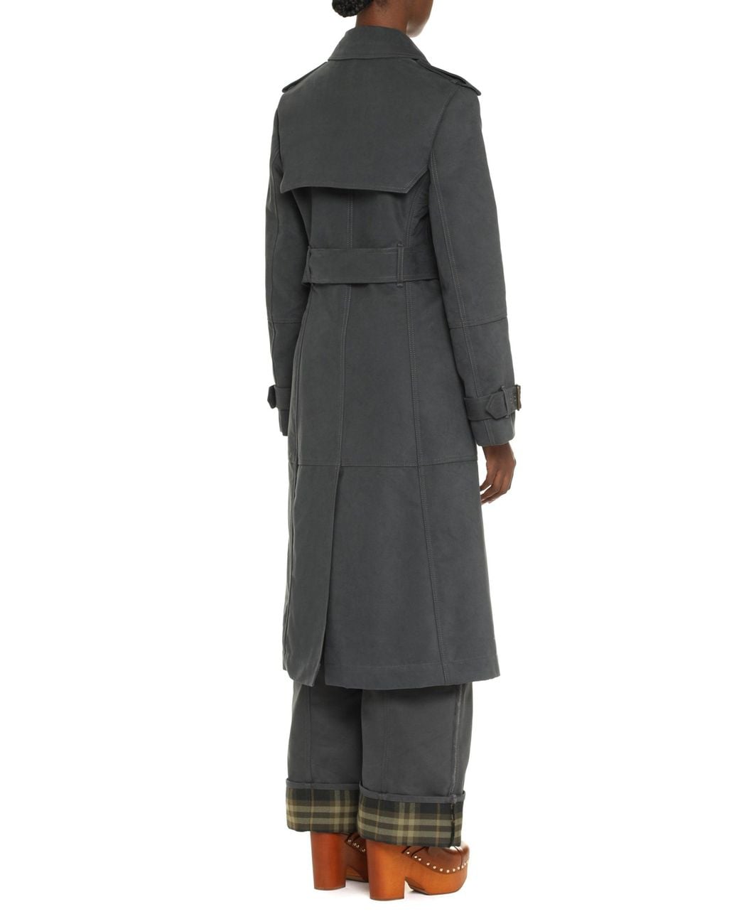 Burberry Black Long Ash-Coloured Cotton And Nylon Trench Coat