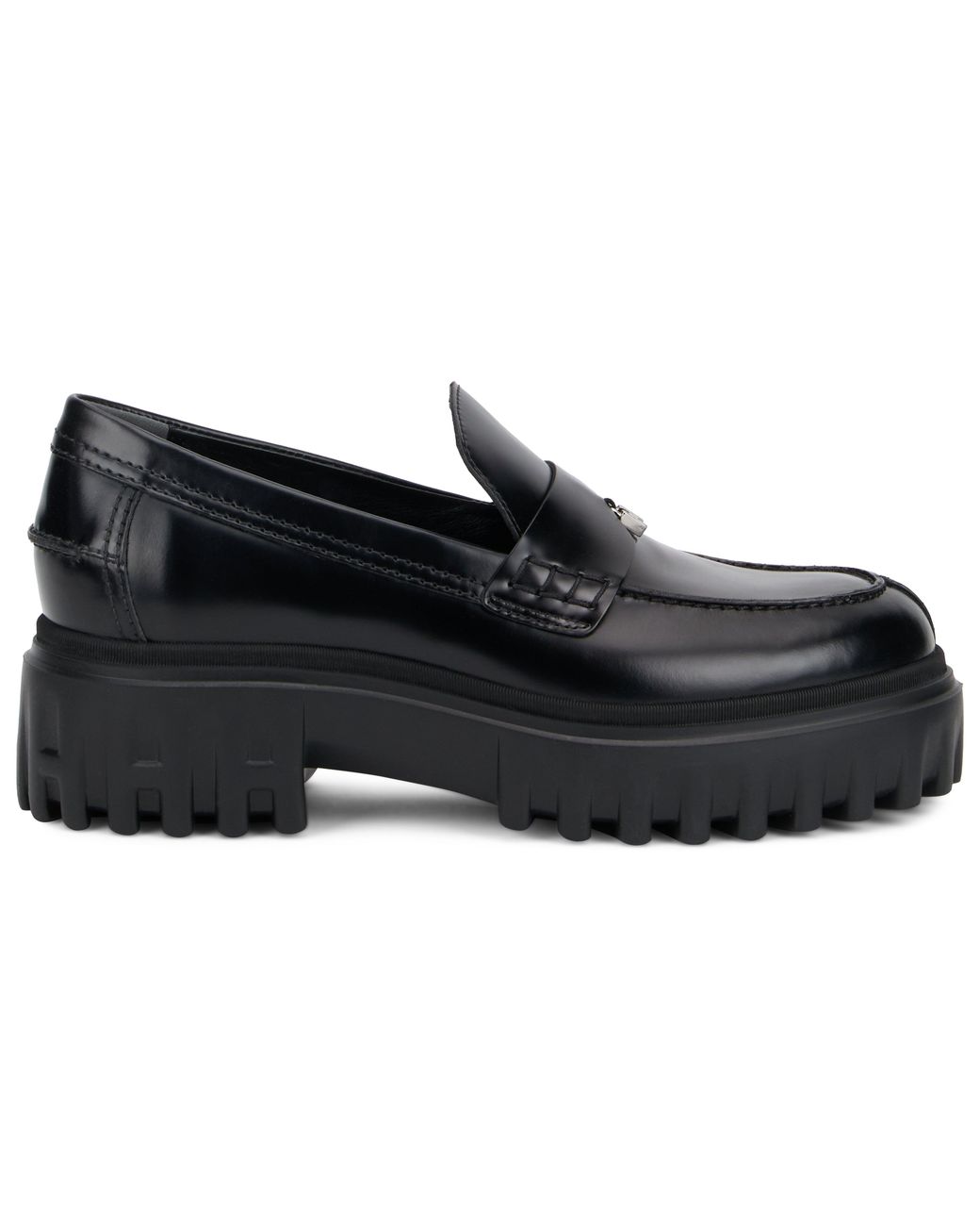 Hogan Black Leather Slip-On Shoes Calfskin Loafers