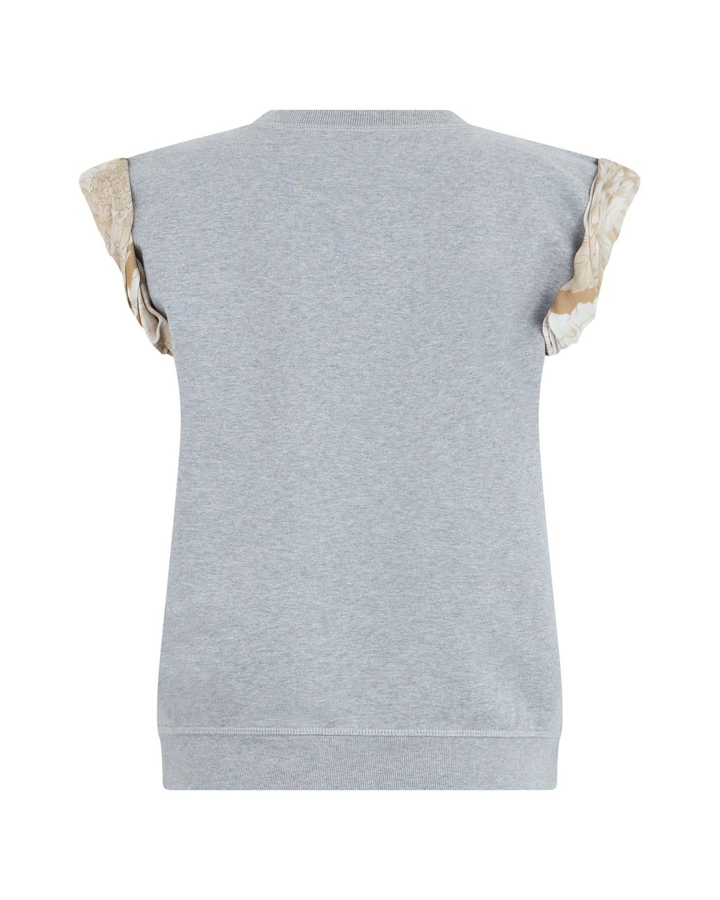 Maison Margiela Gray Cotton T-Shirt With Contrast Sleeves