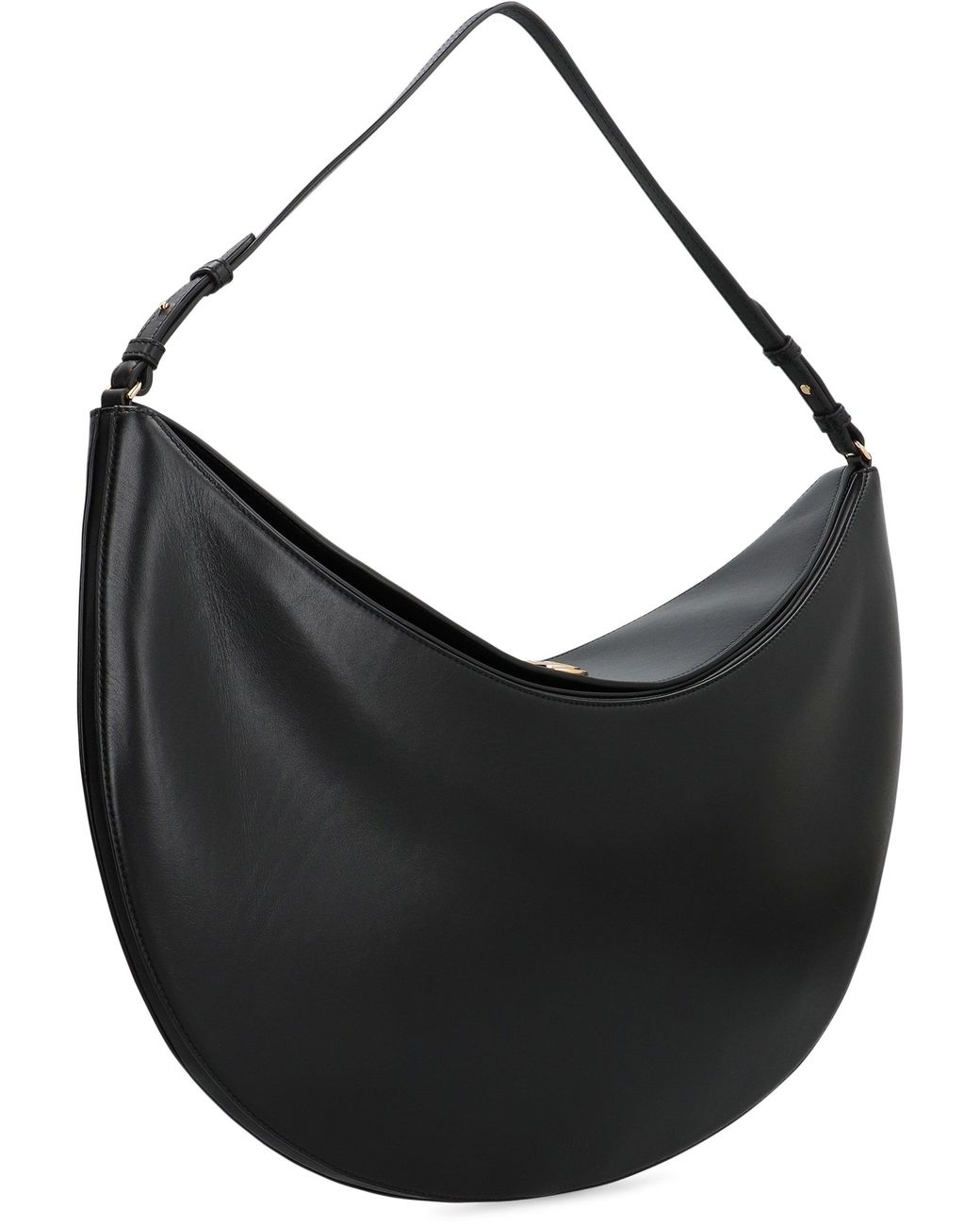 Jacquemus Black Hobo Bag Ovalo Leather Calf Shoulder