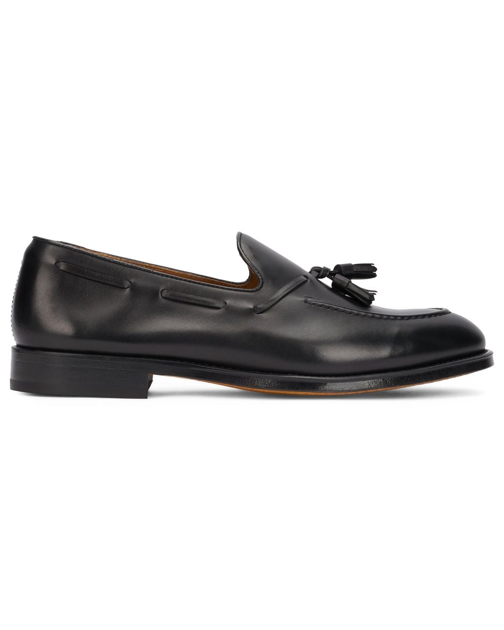 Doucal's Black Leather Loafer for men