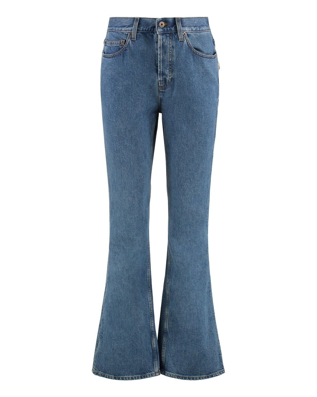 Burberry Blue High-Rise Bootcut Jeans Cotton Flared
