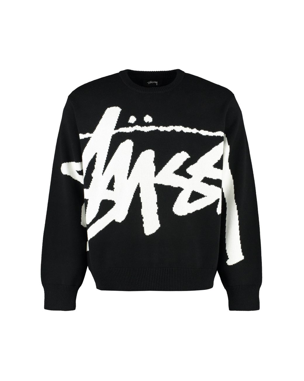 Stussy Cotton Crew-neck Sweater in Black for Men | Lyst UK