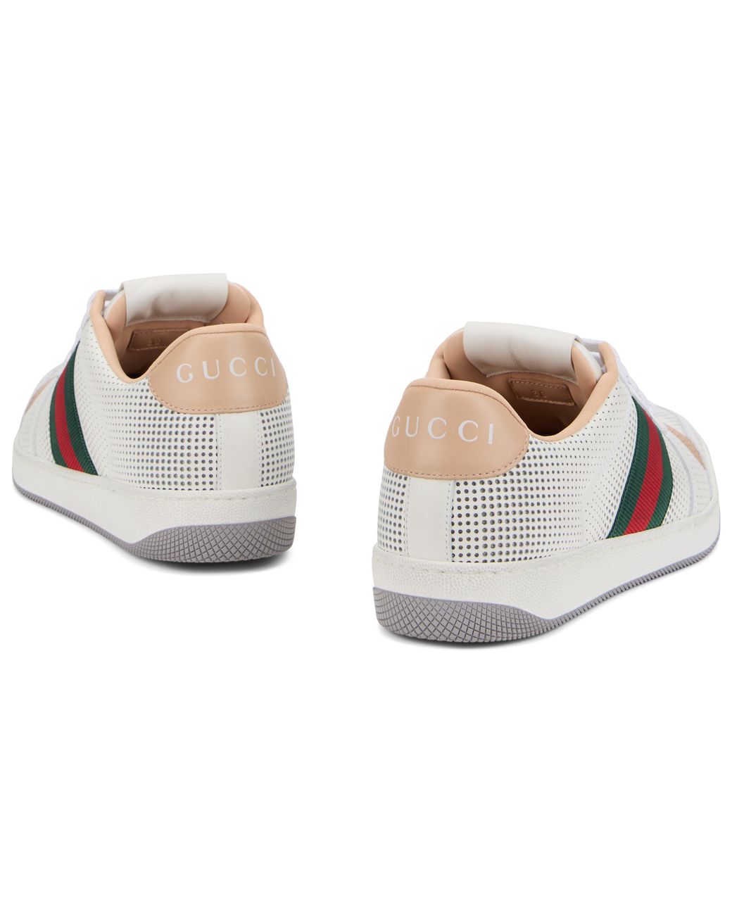 Gucci White Sneakers With Web Band