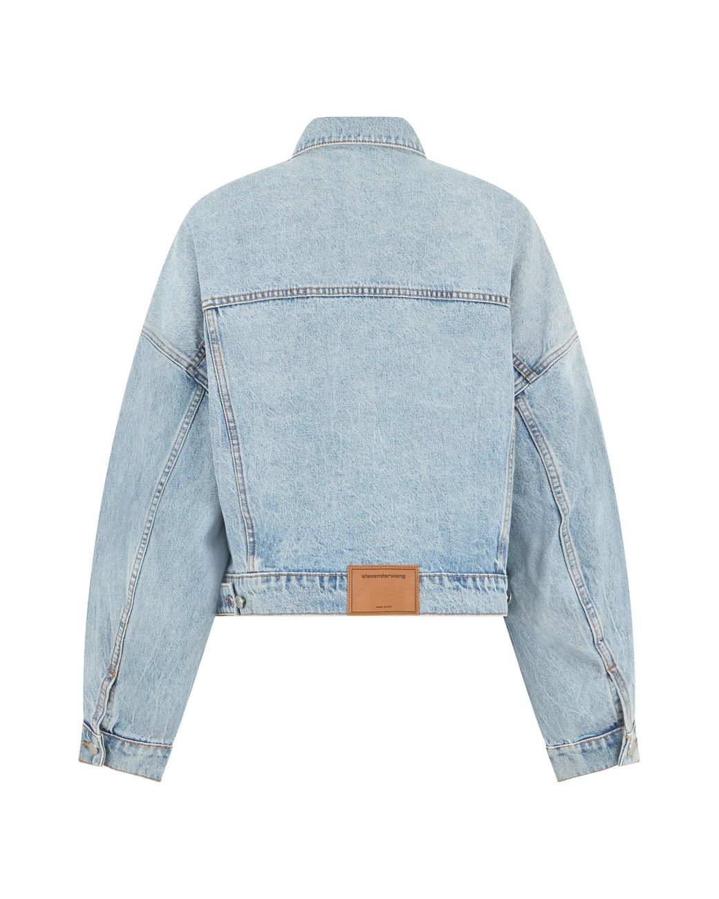Alexander Wang Blue Denim Jacket Cropped Cotton