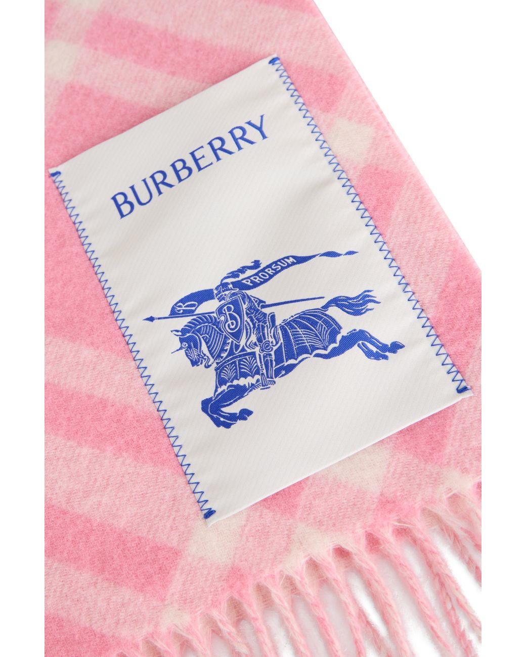 Burberry Pink Tartan Cashmere Scarf