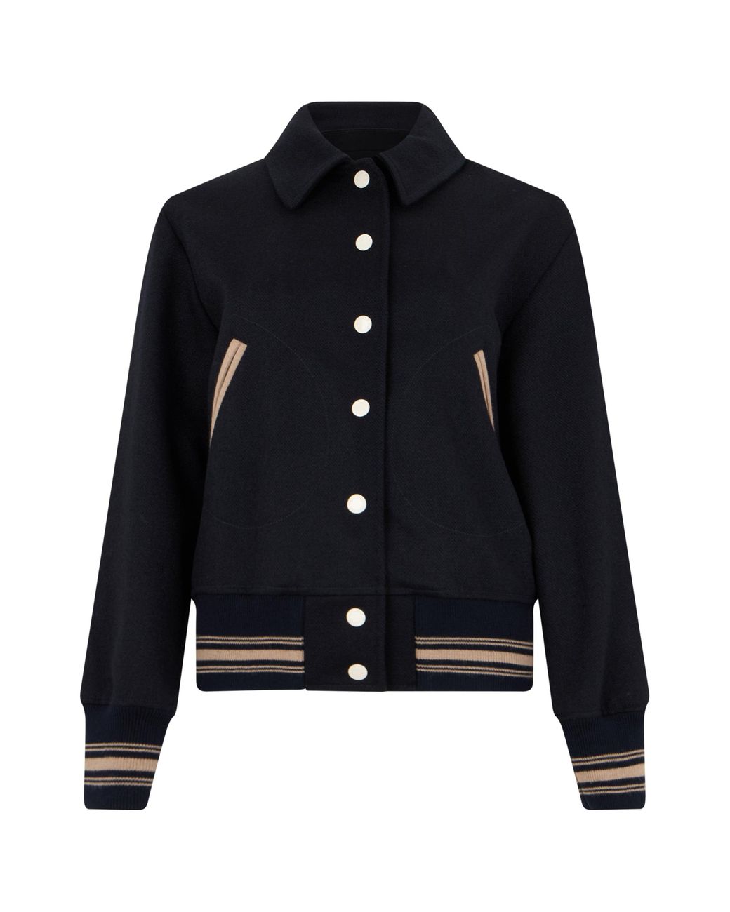 Golden Goose Deluxe Brand Black Virgin Wool Bomber Jacket For