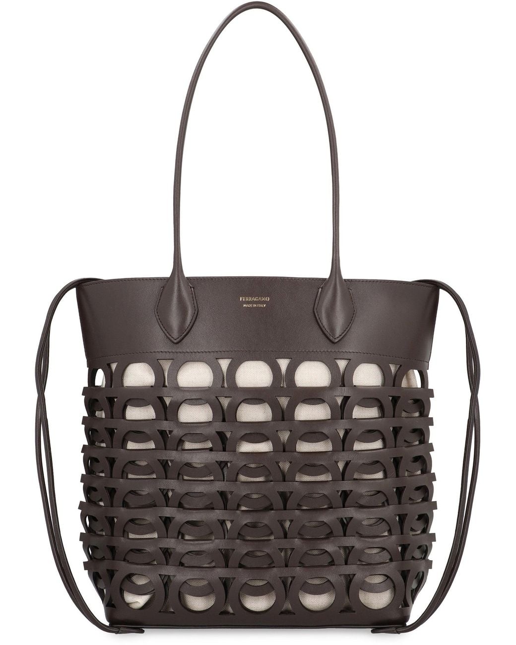 Ferragamo Black Gancini M Tote Bag