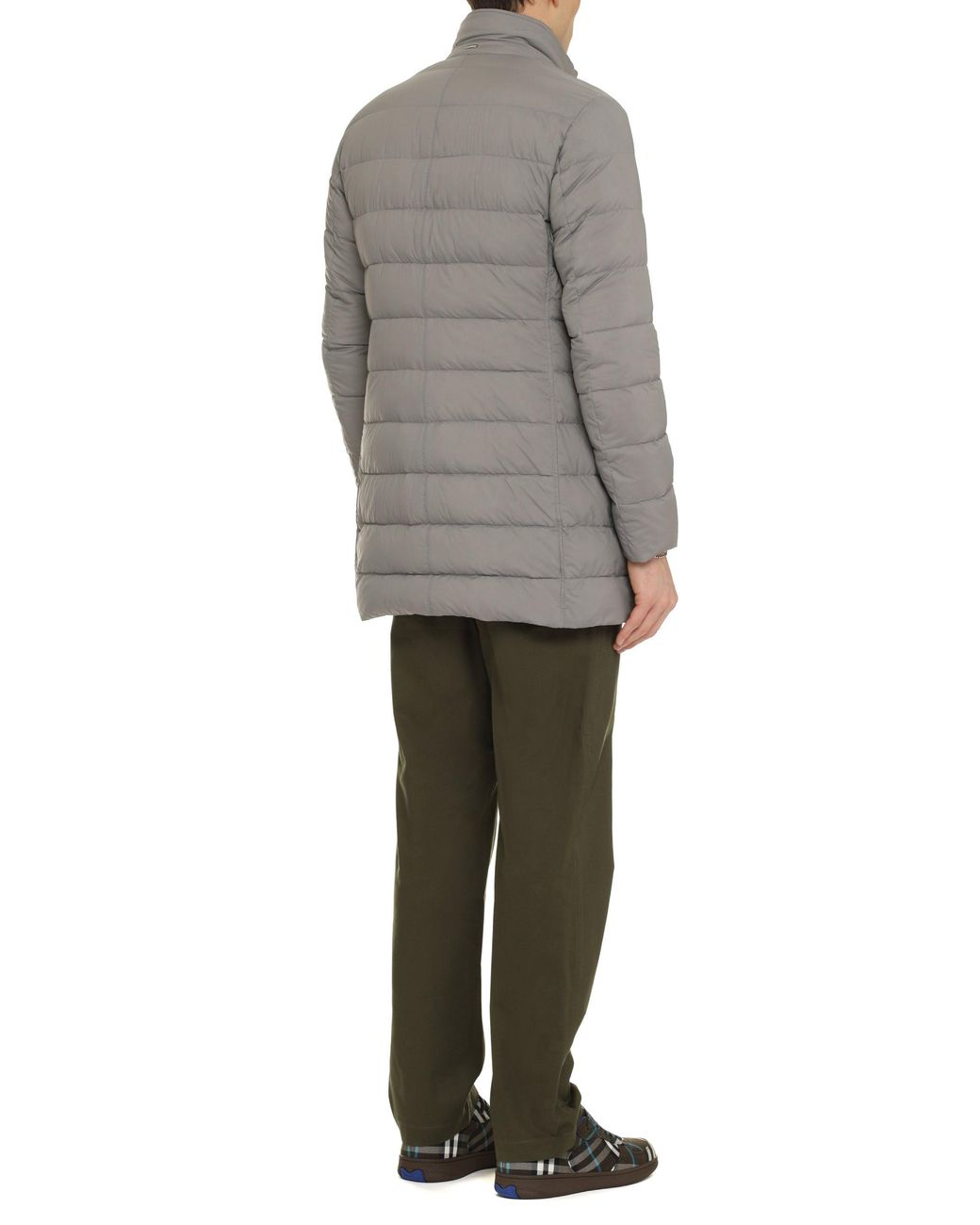 Herno Gray Techno-Nylon Down Jacket Polyamide Padded for men