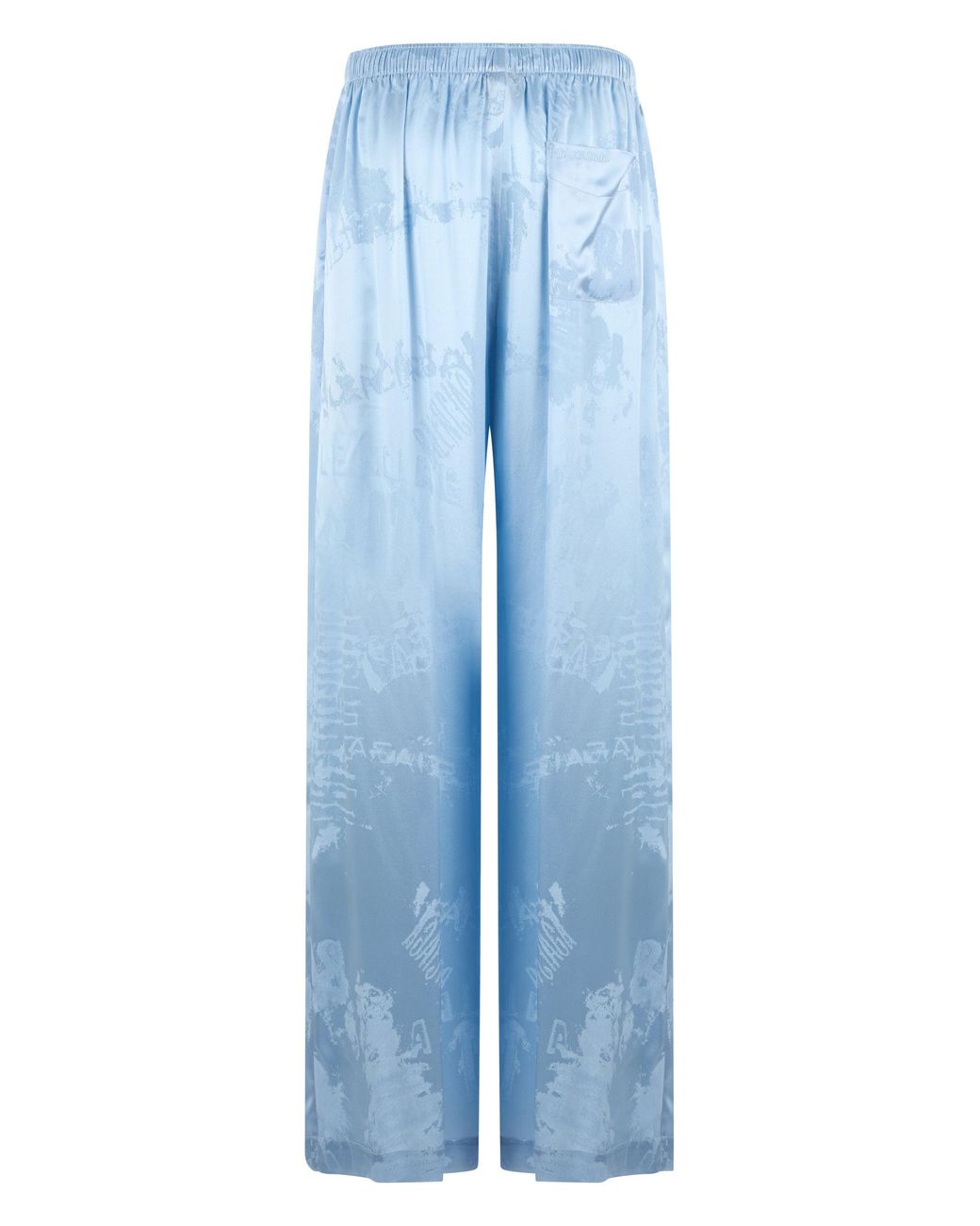 Balenciaga Blue Silk Pants With Print