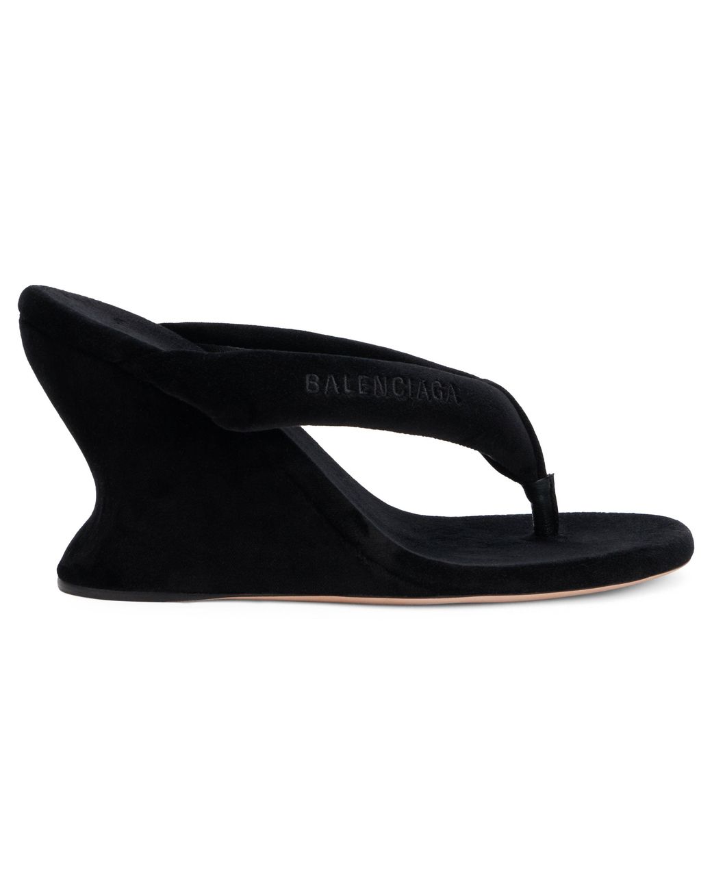 Balenciaga Black Wedge Sandals Cotton