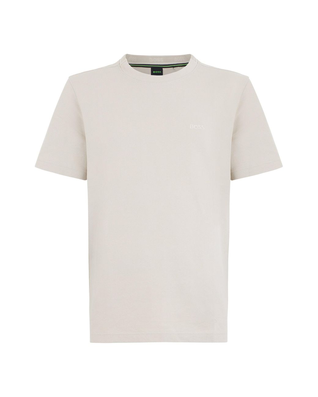 Boss White Cotton T-Shirt With Embroidery for men