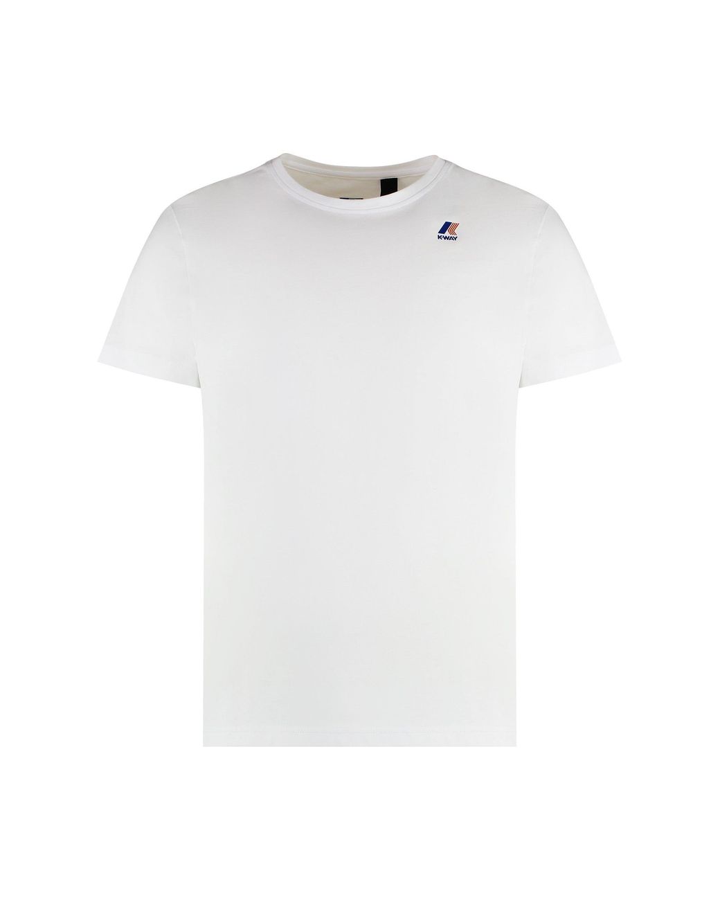 K-Way White Edouard Cotton Crew-Neck T-Shirt for men