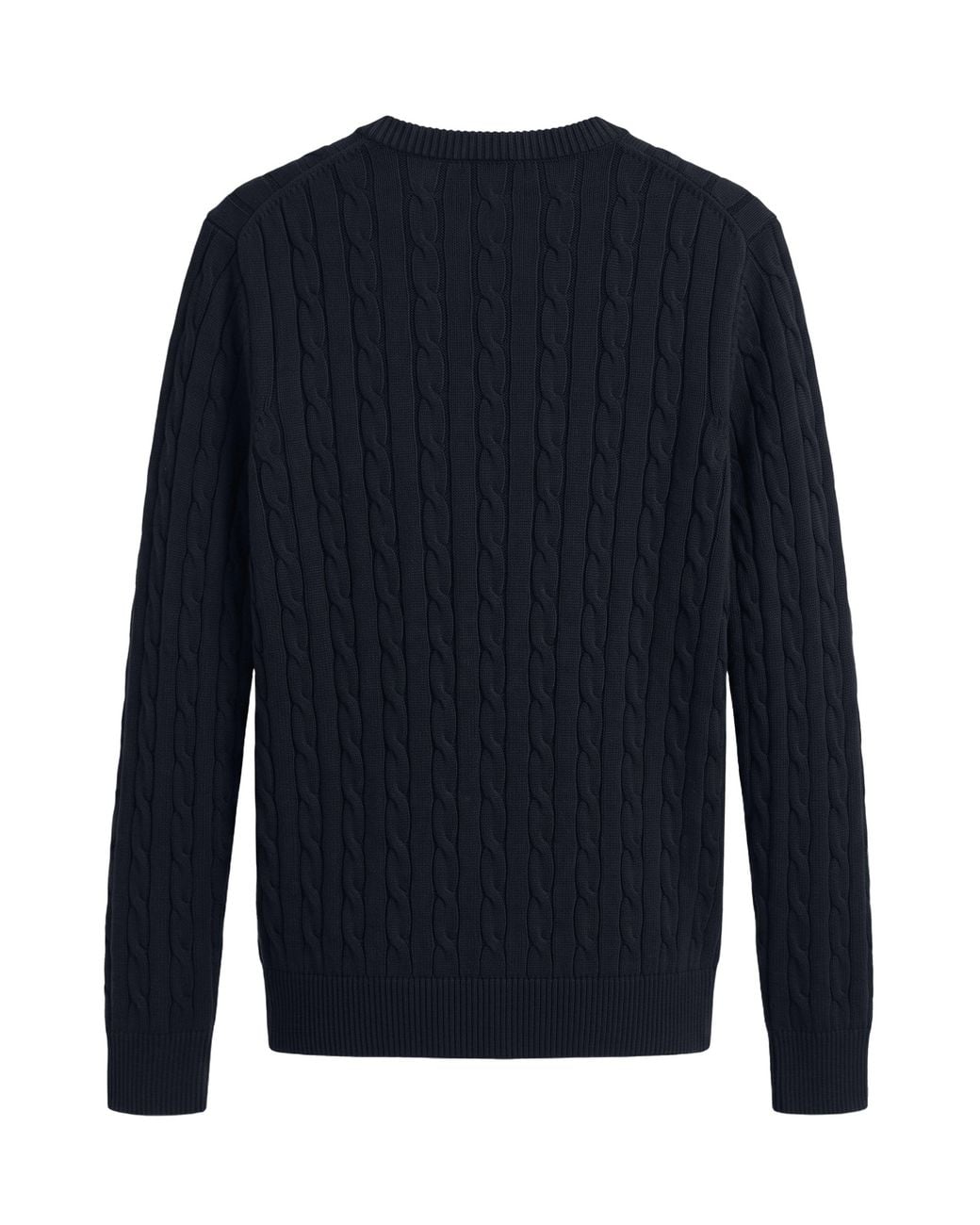 Gant Blue Cable Knit Sweater With Logo for men