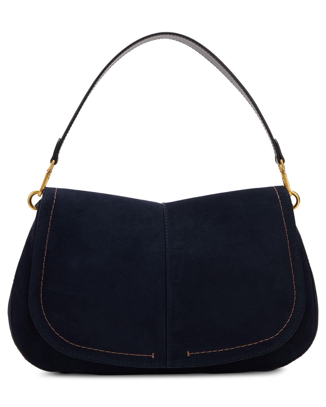 Gianni Chiarini Blue Helena Shoulder Handbag With Slim Handle, Soft Fabric, Wavy Shape