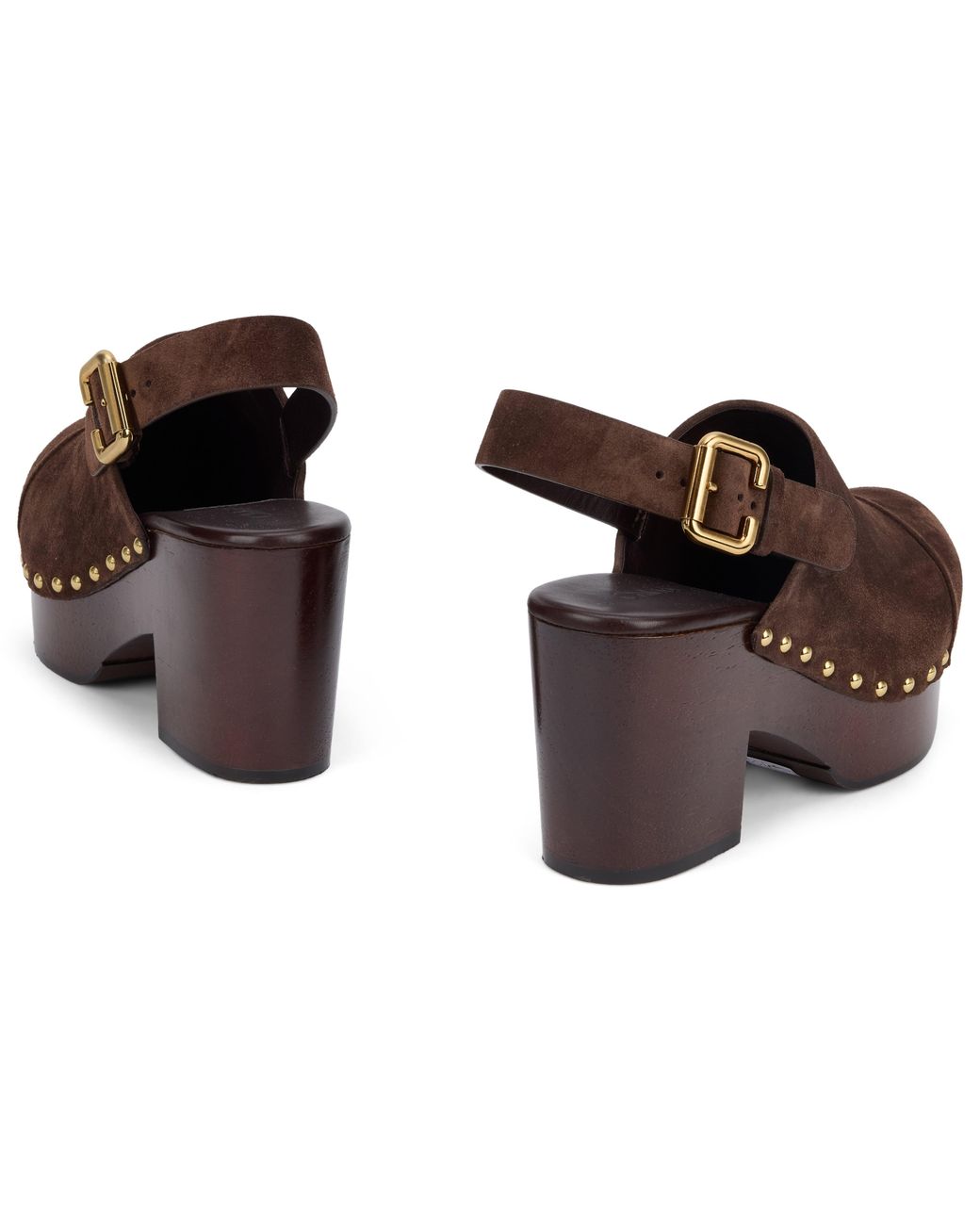 Chloé Brown Clogs With Studs And Platform