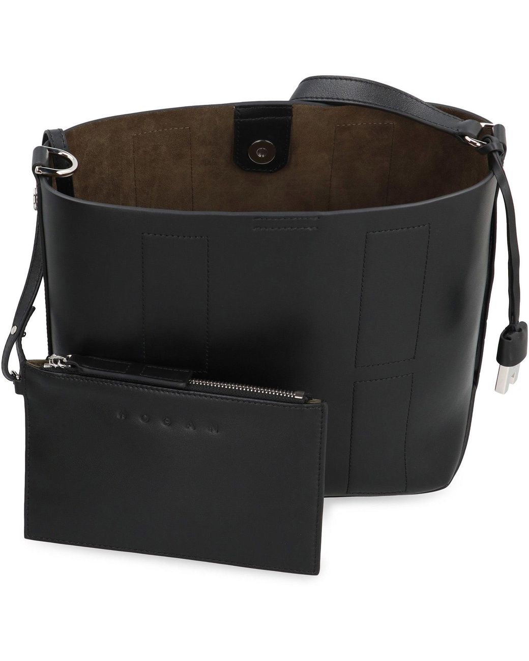 Hogan Black Hocket Piccola Hobo Bag Calf Leather Shoulder