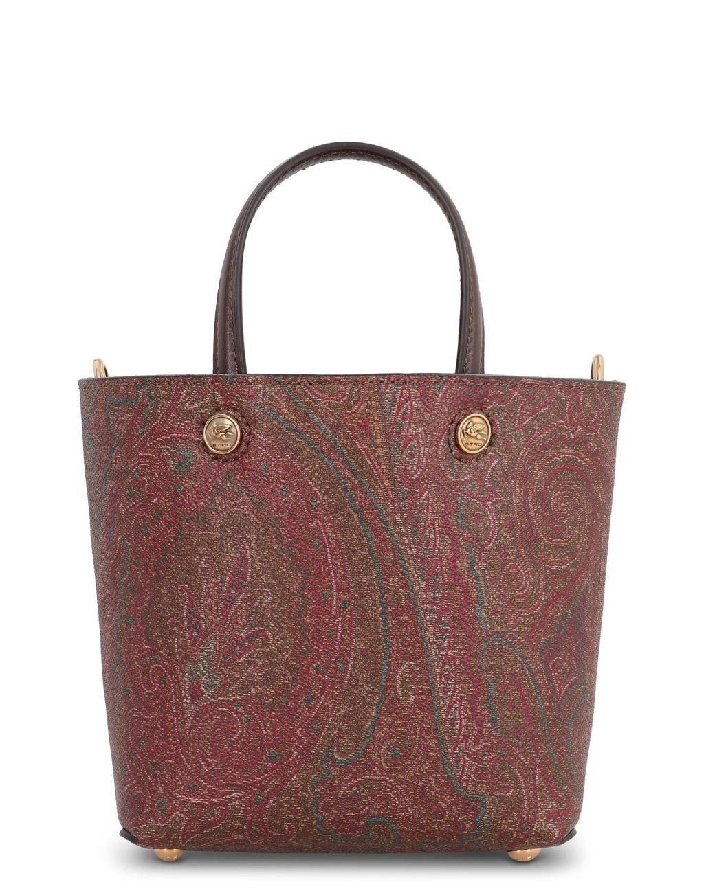Etro Red Mini Tote Bag Essential Jacquard Cotton