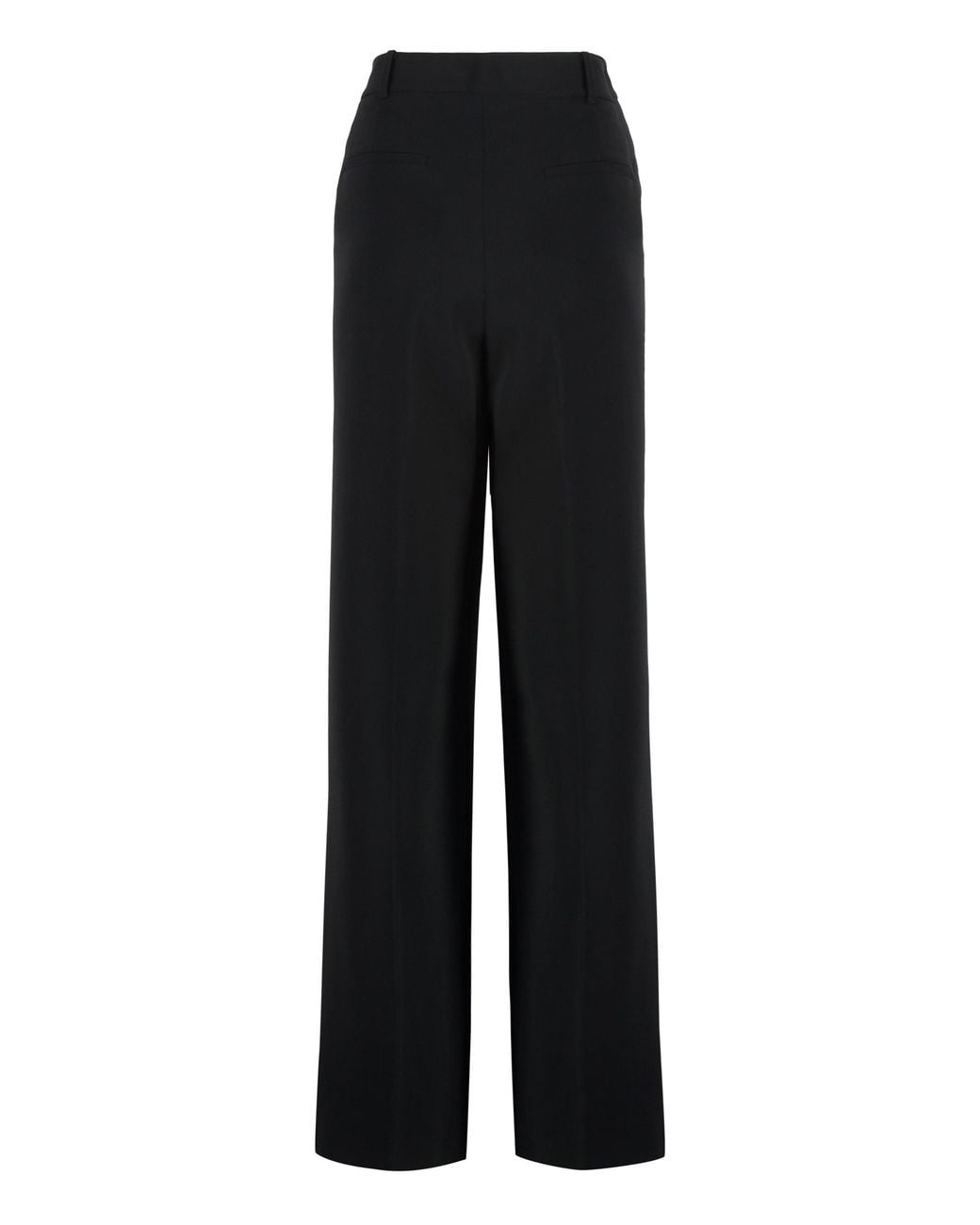 MICHAEL Michael Kors Black Crêpe Trousers Polyester Wide-Leg