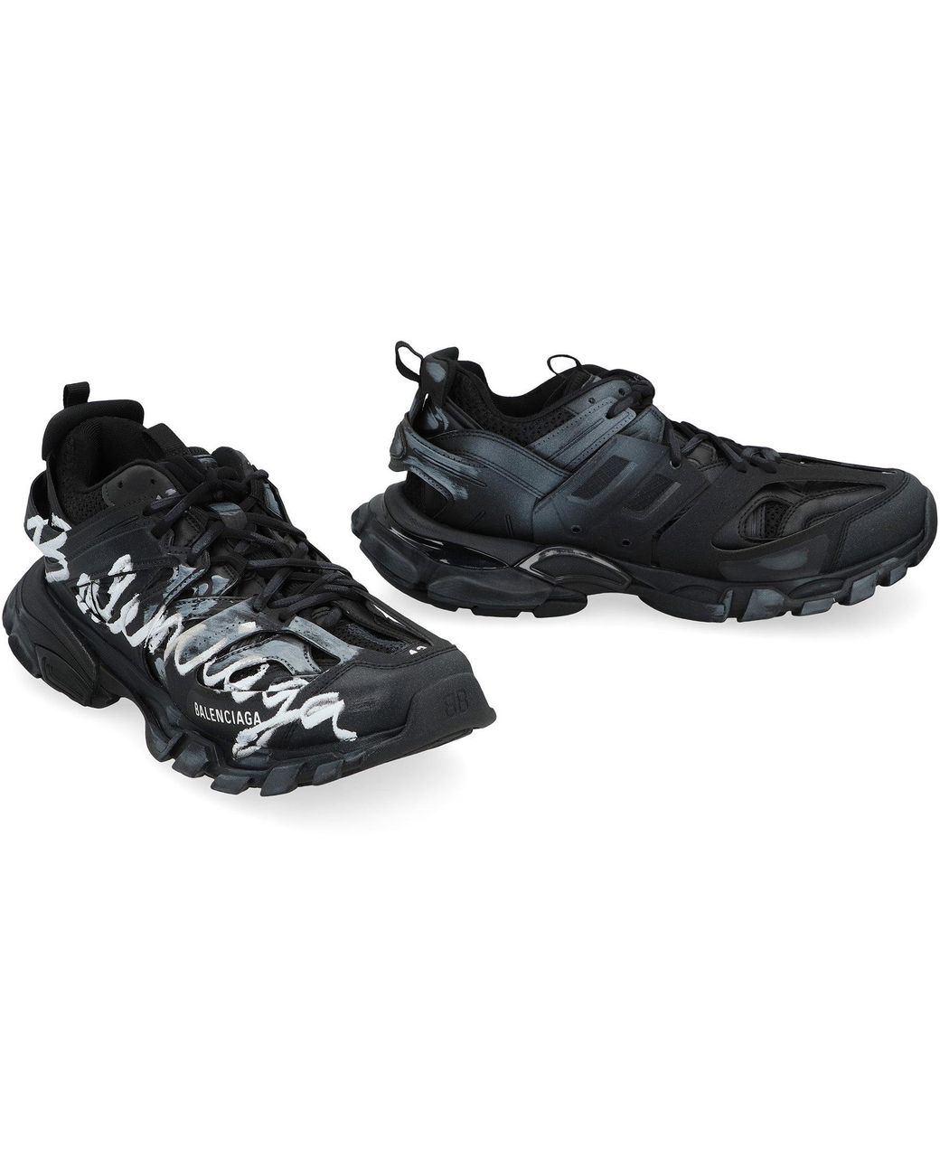 Balenciaga Black Track Signature Low-Top Sneakers Polyurethane; Polyester Trainers for men
