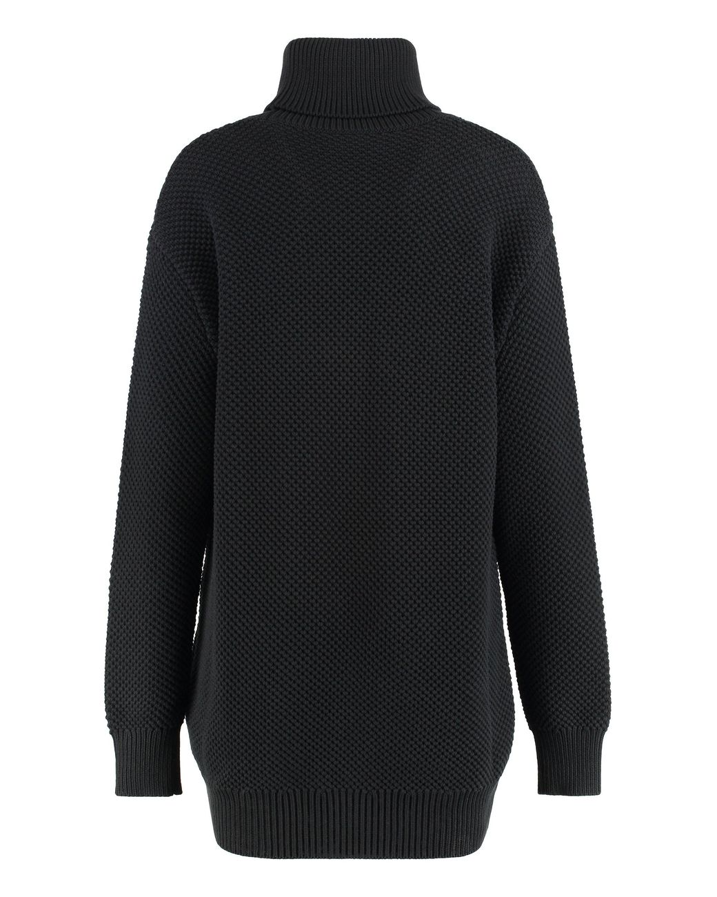Versace Black Cotton Blend Turtleneck Sweater