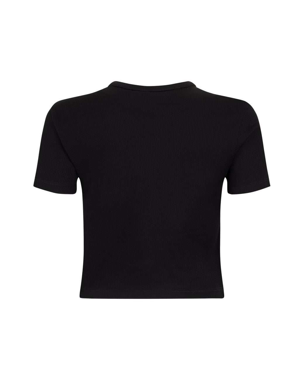 Fendi Black Cotton Ribbed T-Shirt