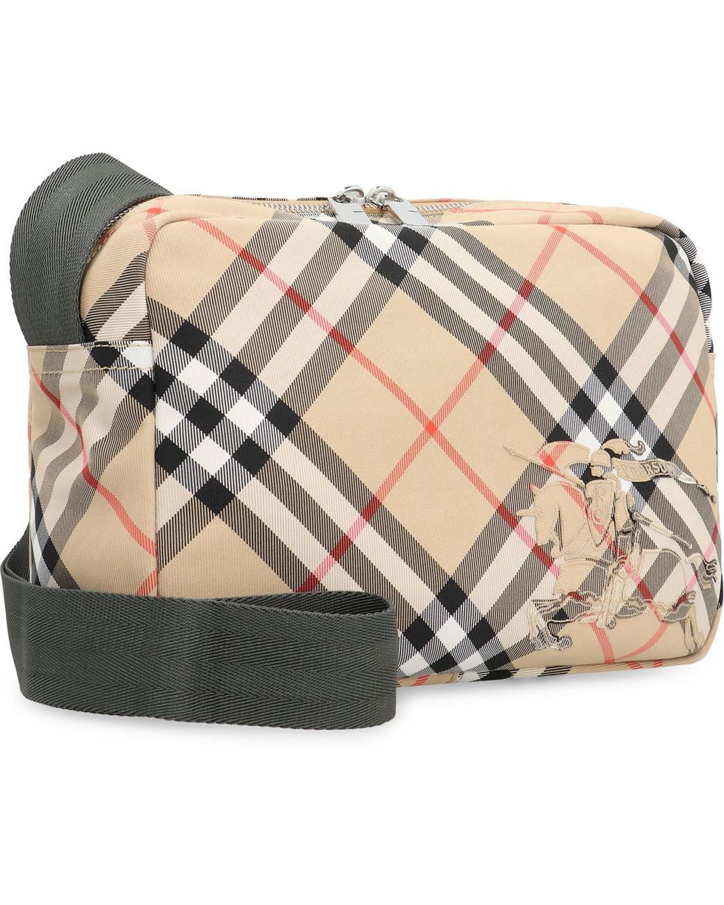 Burberry Gray Check Crossbody Bag for men