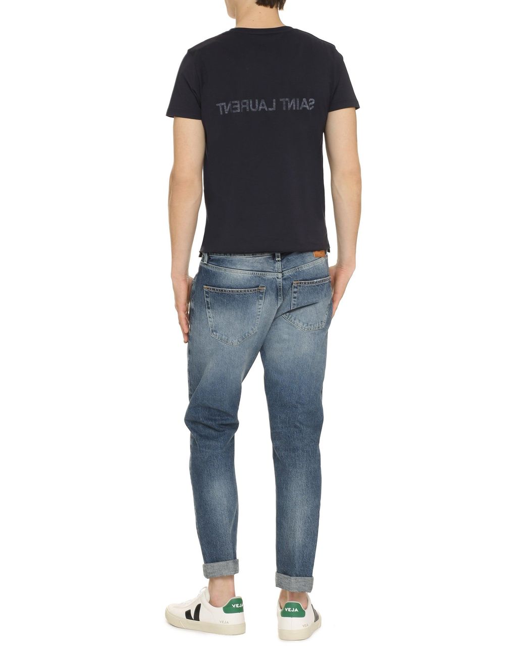 Saint Laurent Black Logo Cotton T-Shirt T-Shirts for men