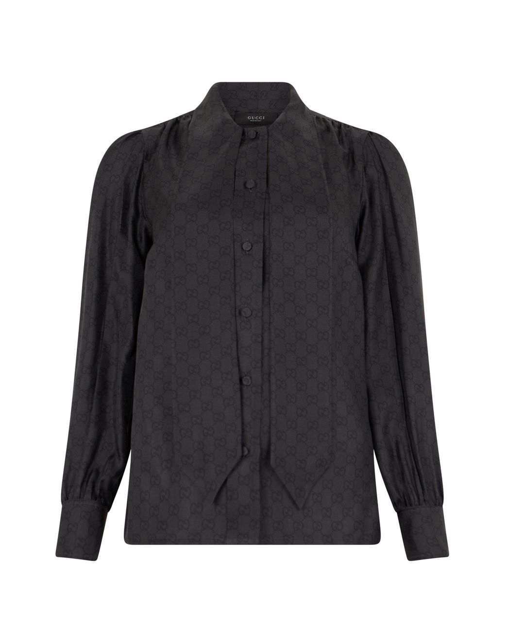Camicia monogram in seta di Gucci in Black