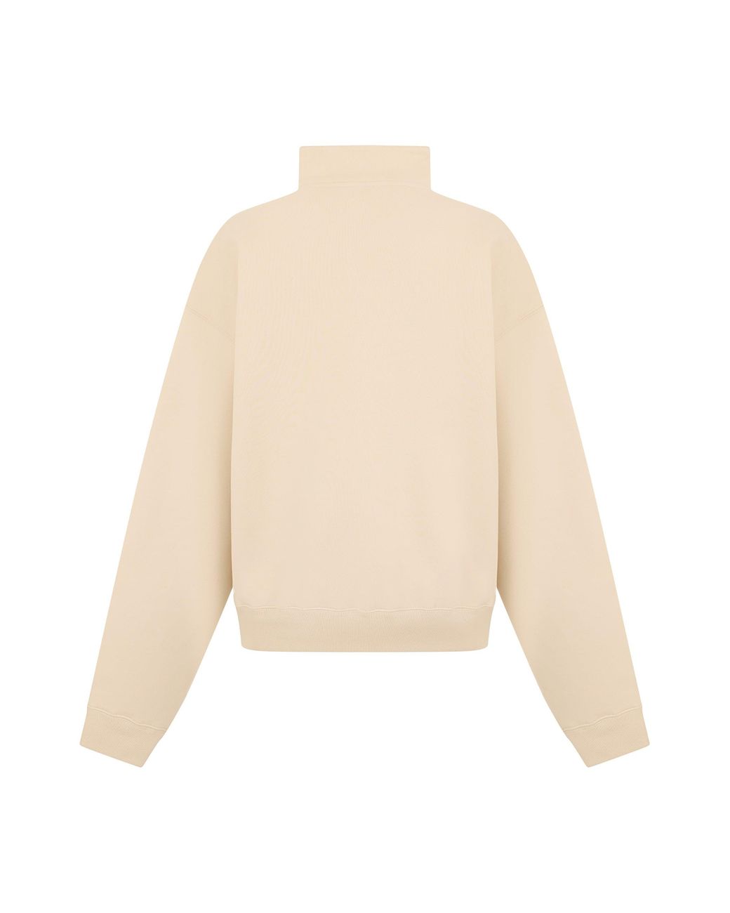 Jacquemus Natural Cotton Sweatshirt With Zip Collar