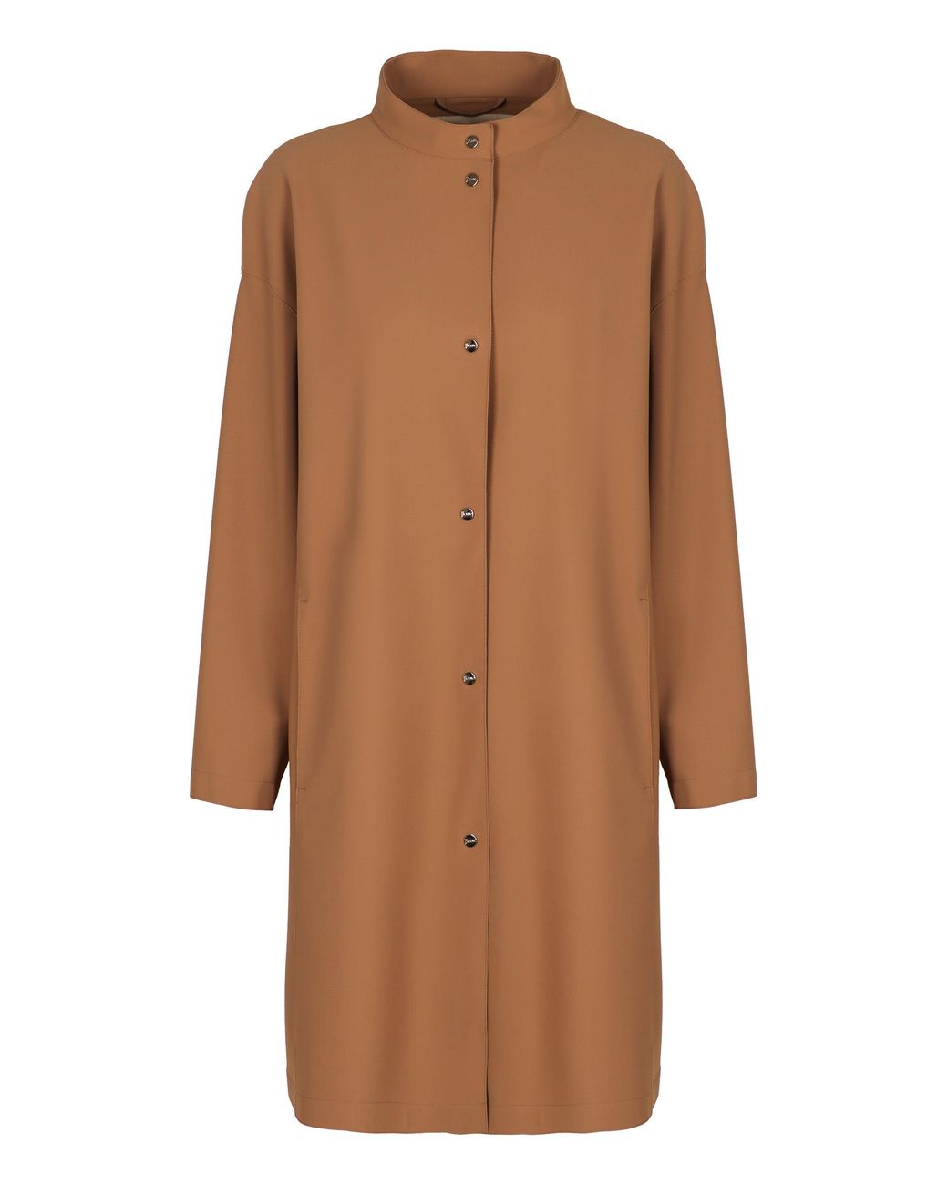 Herno Brown Tech Fabric Jacket With Rounded Hem