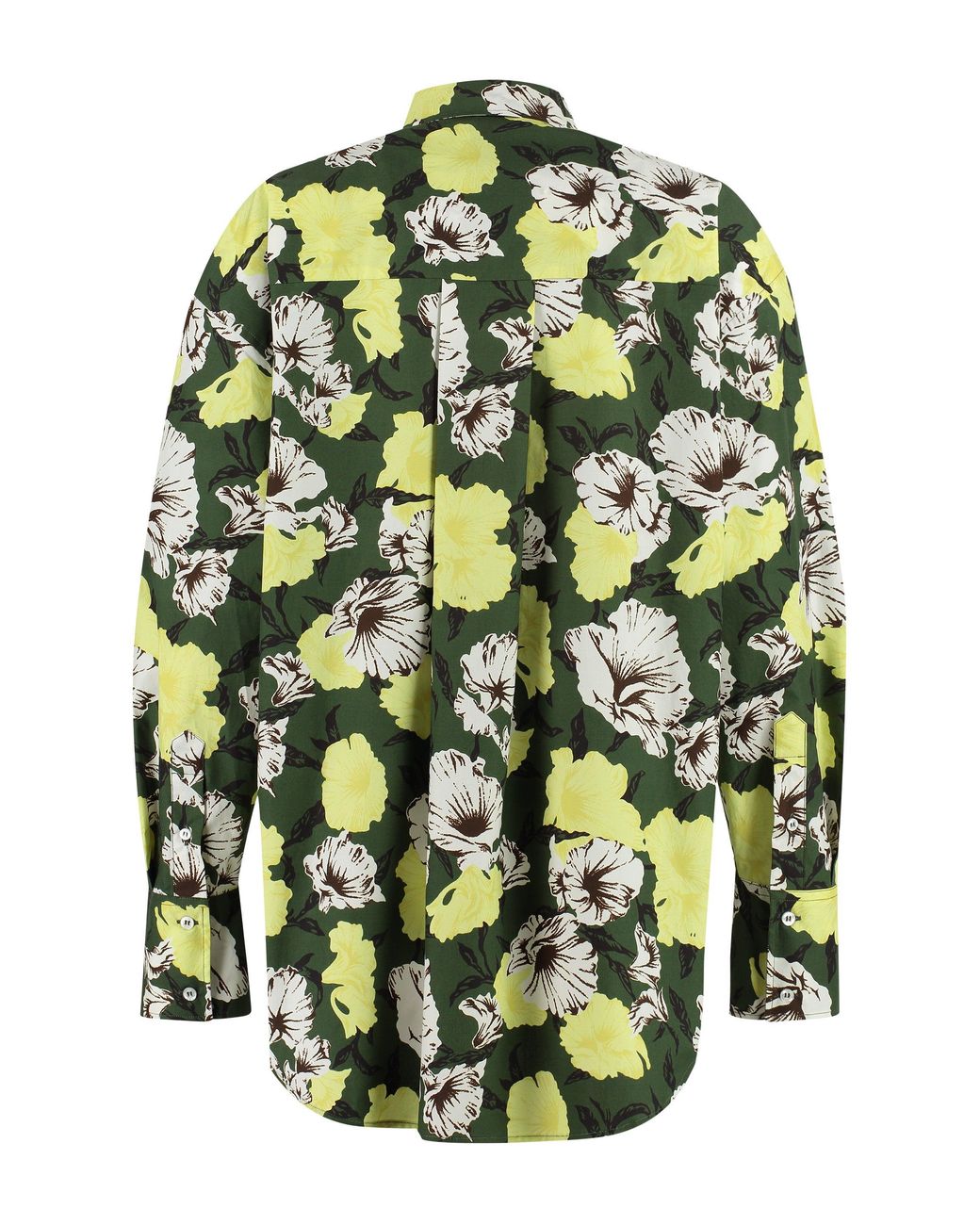 MSGM Green Printed Cotton Shirt