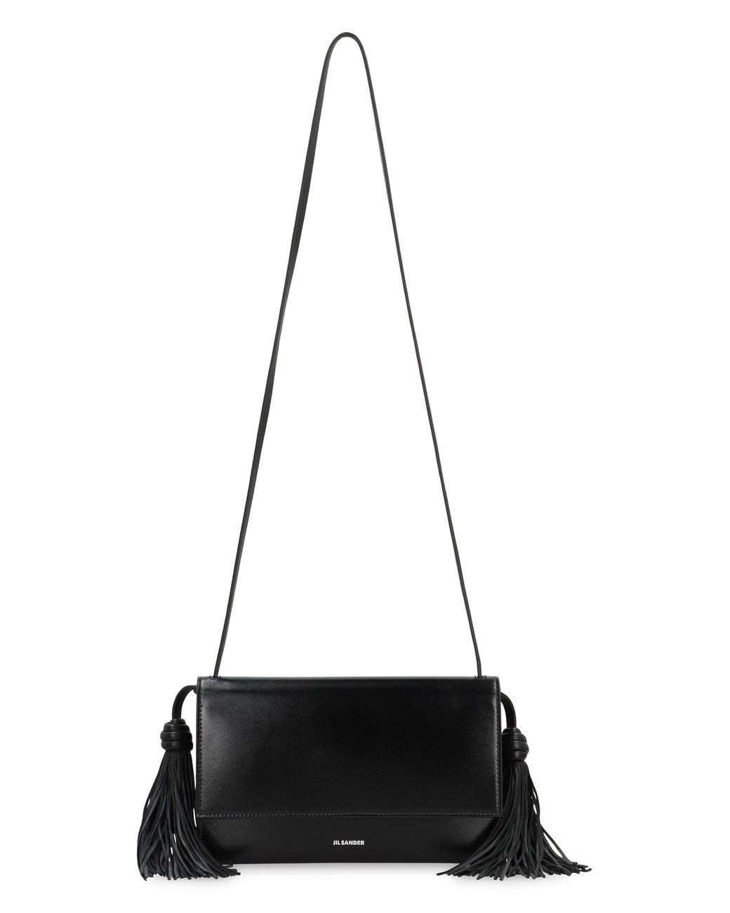 Jil Sander Black Tassel Leather Crossbody Bag