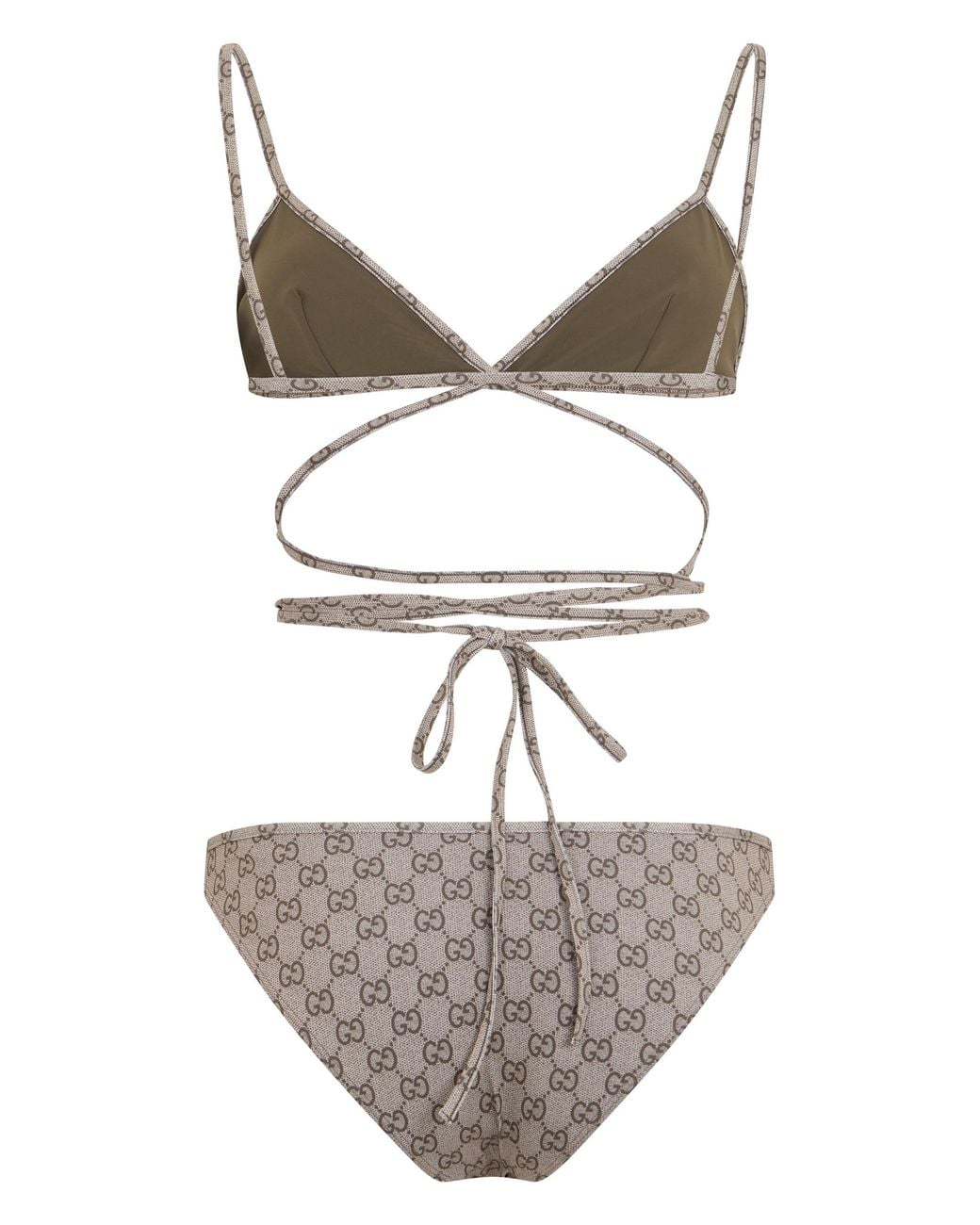 Gucci Brown Bikini With Monogram