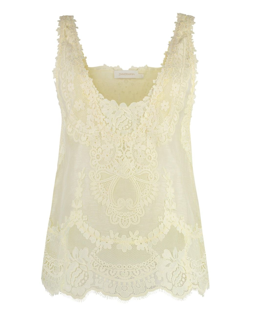 Zimmermann Nature-Inspired Floral Lace Tank Top in Yellow | Lyst UK