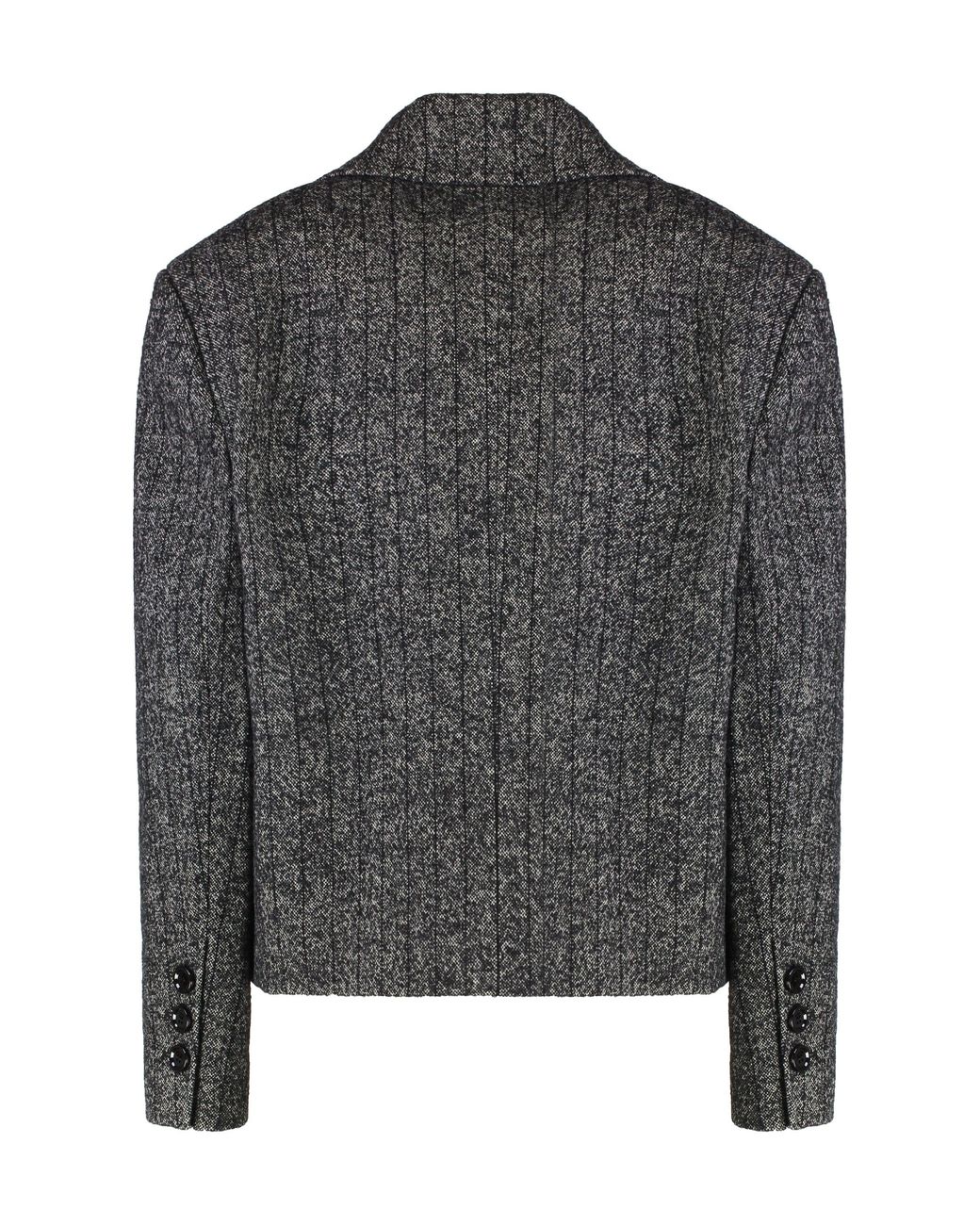 Dolce & Gabbana Black Double-Breasted Wool Jacket Virgin Blazers