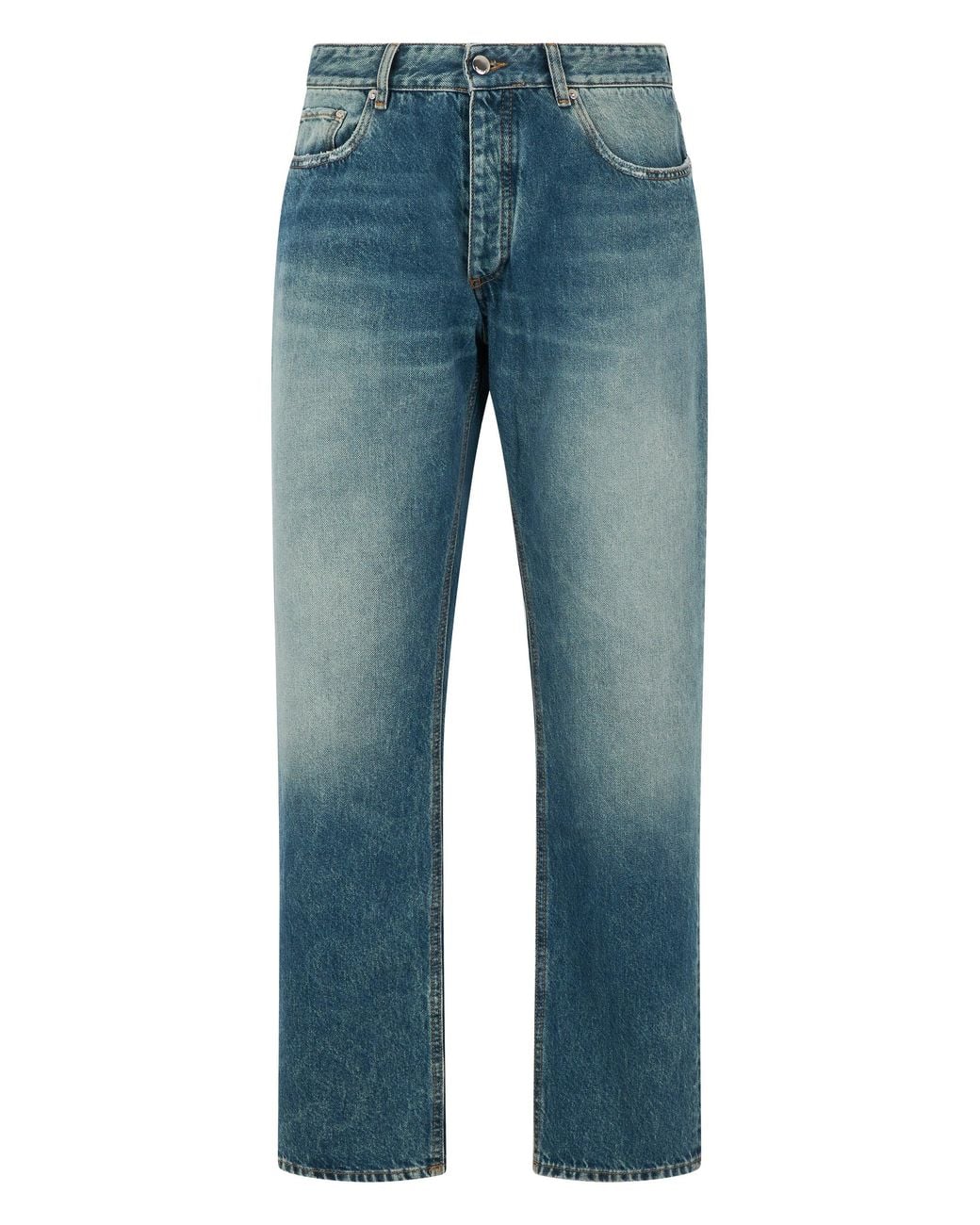 ICON DENIM Blue Straight Cotton Jeans for men