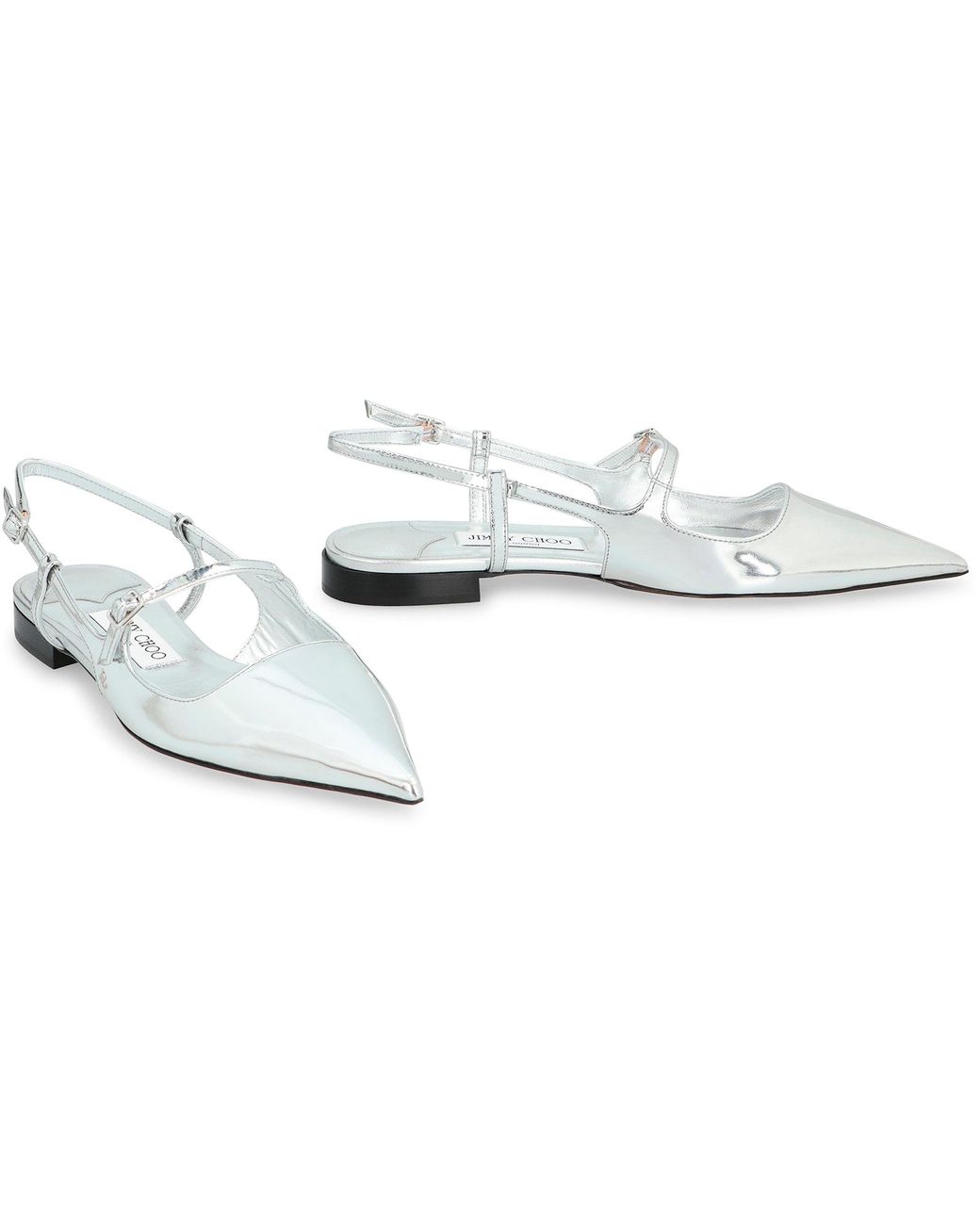 Jimmy Choo White Didi Leather Slingback Pumps Ballerina Shoes