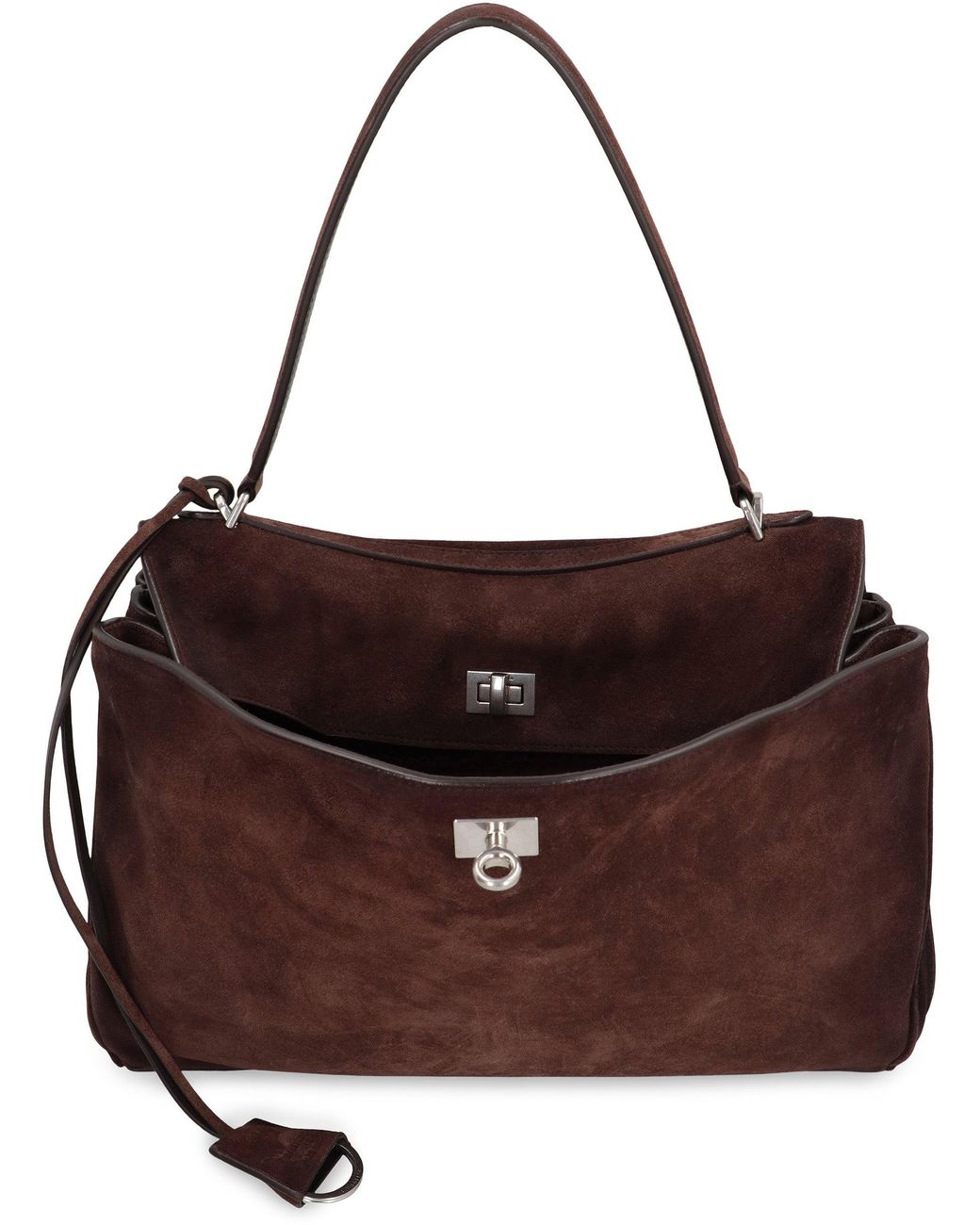 Balenciaga Brown Tote Bag Rodeo Media Suede Calf