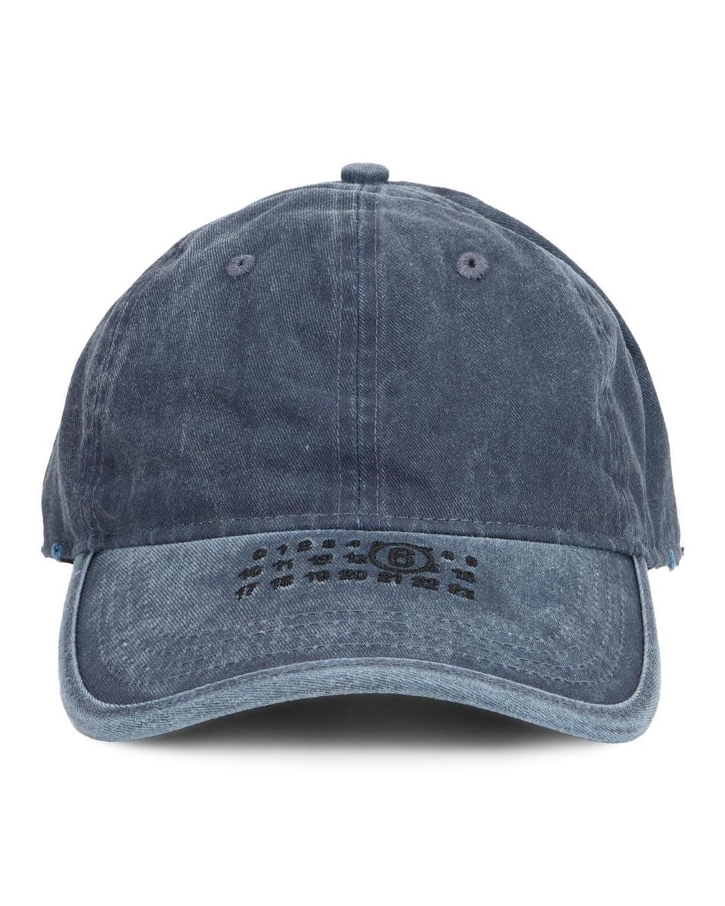 MM6 by Maison Margiela Blue Cotton Hat With A Curved Visor
