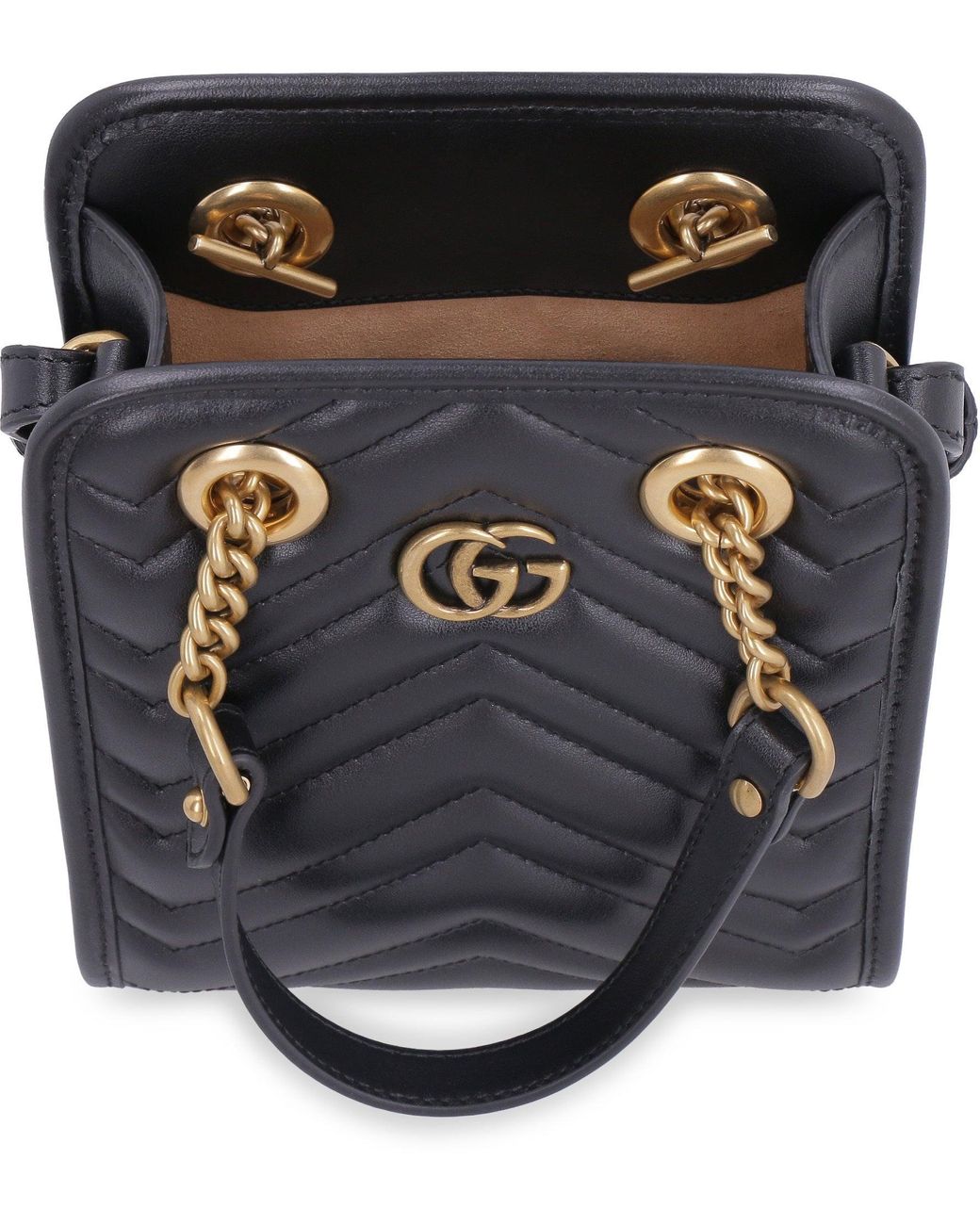 Gucci gg marmont shop leather bucket bag