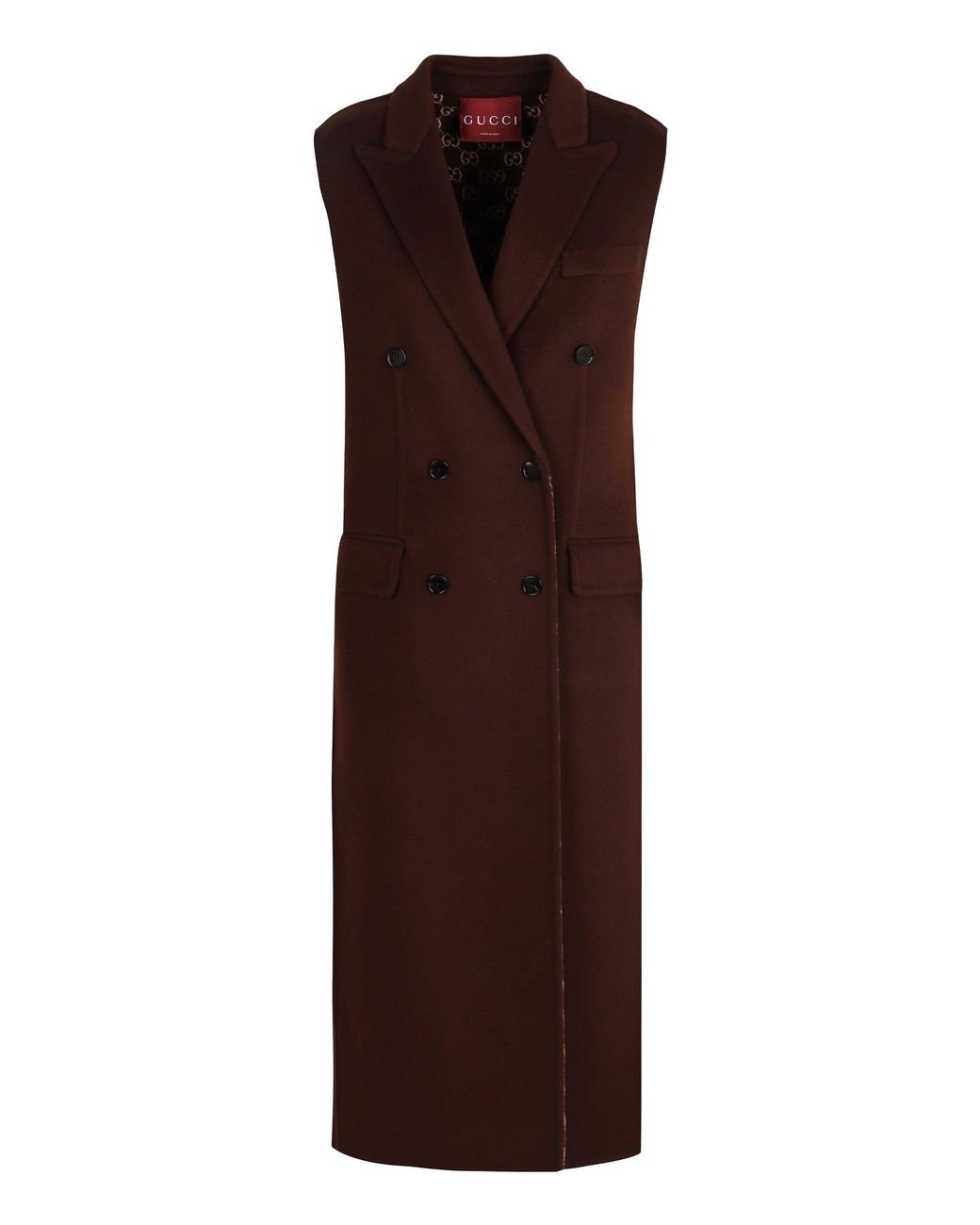 Gucci Brown Double-Breasted Wool Coat