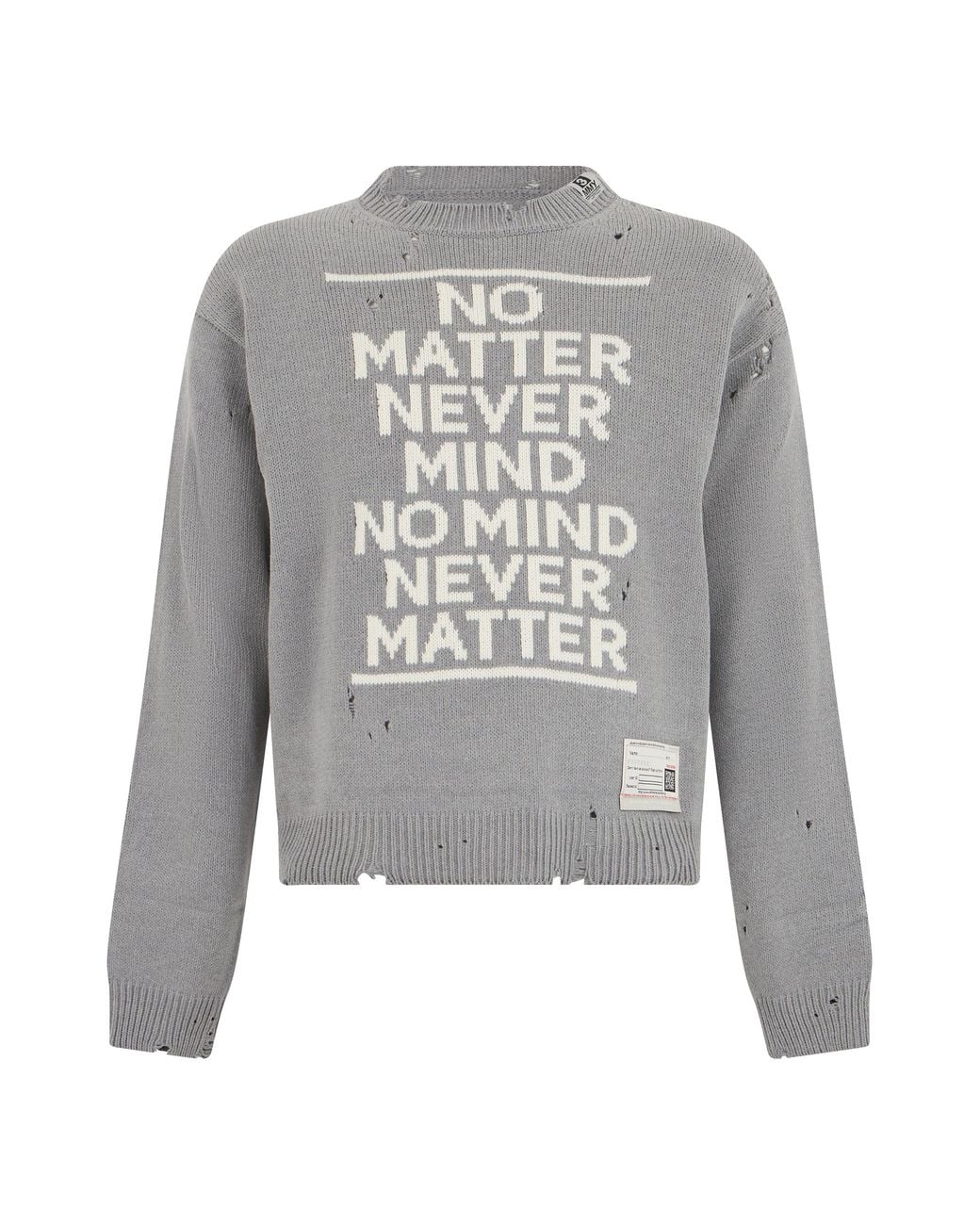 Maison Mihara Yasuhiro Gray Sweater With Phrase for men