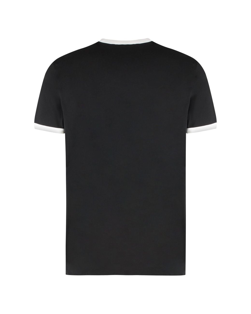 Dolce & Gabbana Black T-Shirt With A Logo And Velvet Finish for men