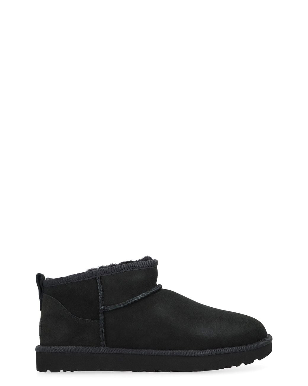 Ugg Black Classic Ultra Mini Boots Ovine Leather