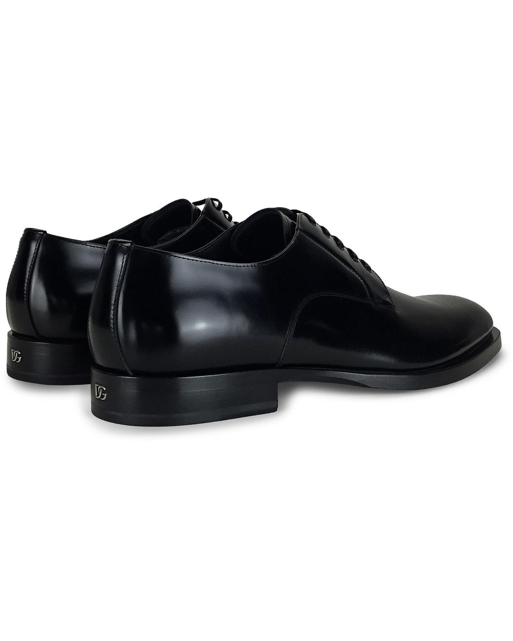 Dolce & Gabbana Black Patent Leather Lace-Up Shoes for men