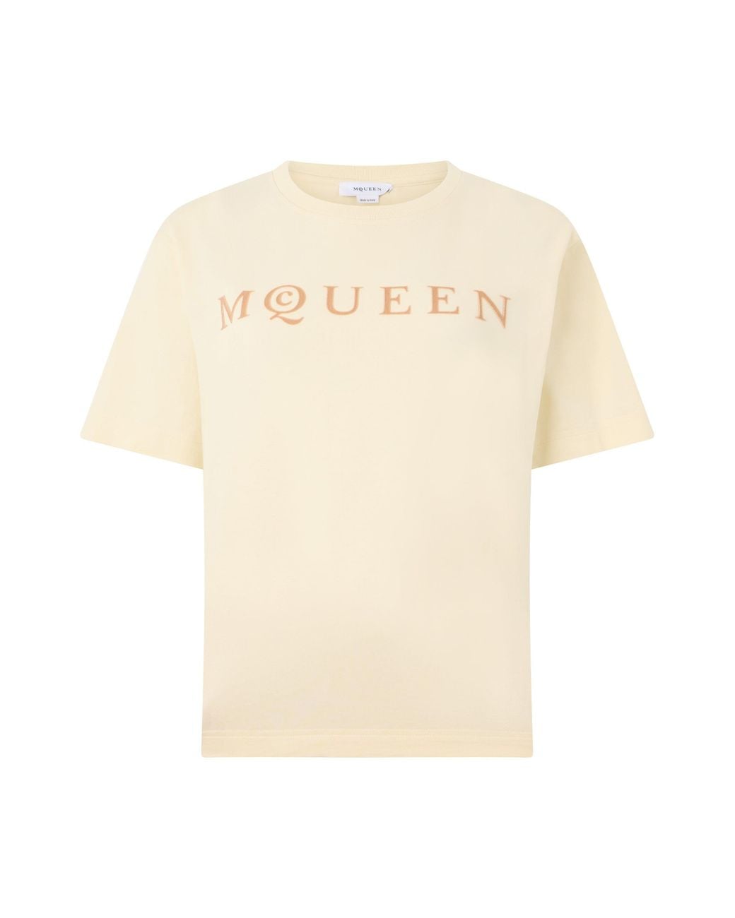 McQueen Natural Cotton T-Shirt With Print